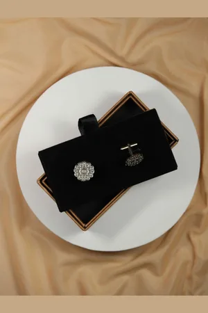 Tossido Silver-Plated Floral Cufflink