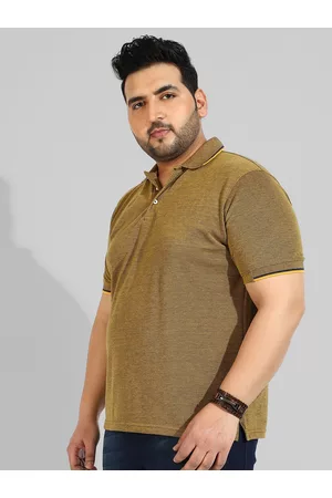 Instafab Men Plus Size Polo Collar Cotton T-shirt