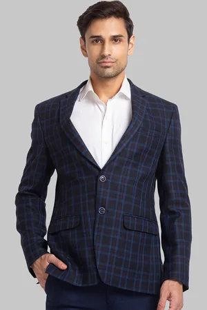 Park Avenue Men Checked Single Breasted Blazer