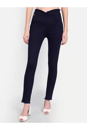 AngelFab Women Skinny Fit Mid-Rise Cotton Denim Jeggings