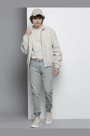 The Indian Garage Co Men Grey Faded Joggers Trousers