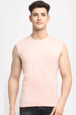 Friskers Men Peach Raw Edge T-shirt