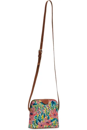 TEAL Floral Structured Sling Bag