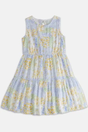 Pantaloons Girls Floral Print Cotton A-Line Dress