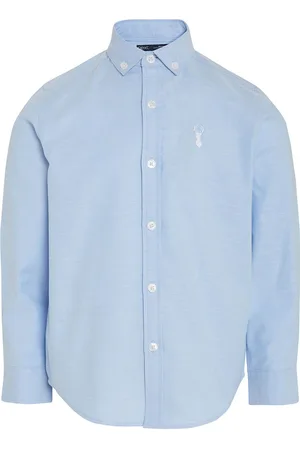 Next Boys Blue Regular Fit Solid Casual Shirt