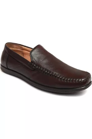 ZOOM Men Textured Leather Waterproof Lining Memory Foam Penny Loafers
