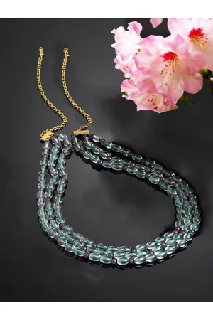 DUGRISTYLE Gold-Toned & Green Gold-Plated Necklace