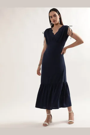 CENTRESTAGE Embroidered Sheath Midi Dress