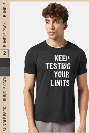 Pantaloons Pack Of 2 Typography Printed Round Neck Cotton Sports T-shirt