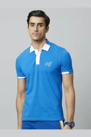 Celio Men Mumbai Indians Polo Collar Cotton T-shirt