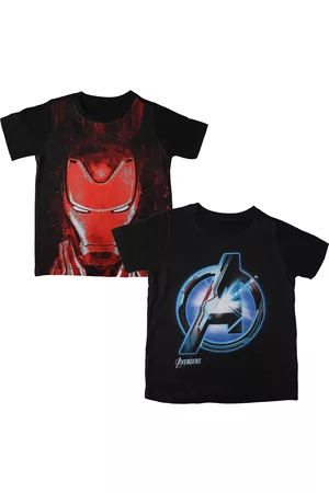 Wear Your Mind Boys Black Printed Round Neck T-shirt Pack of 2