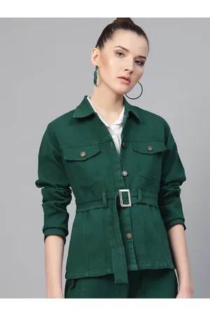 Buy Women Blue Front Flap Denim Shirt Dress Online at Sassafras