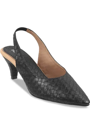Metro Textured Kitten Mules With Backstrap