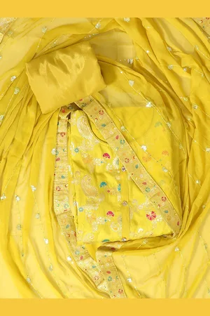 SALWAR STUDIO Ethnic Motif Printed Unstitched Dress Material