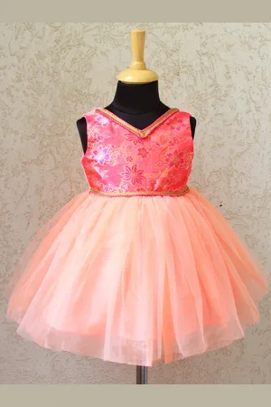 MANY FROCKS & Girls Floral Printed Pure Cotton Fit & Flare Dress