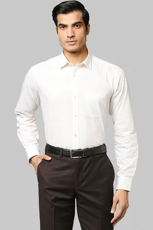 Park Avenue Men Light Yellow Cotton Formal Shirt
