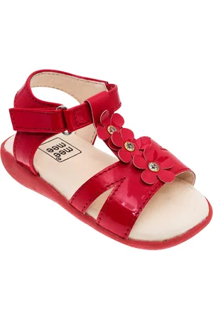 MeeMee Girls Red Printed Flats