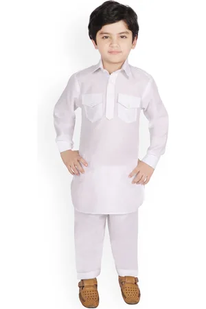 SG Boys White Solid Kurta with Pyjamas