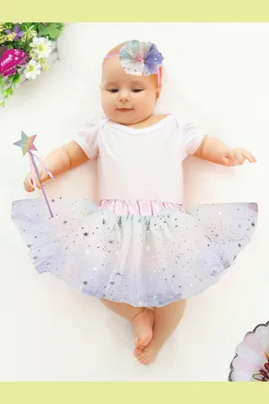 Baby Moo Girls Multicolour Pastels Tutu Skirt And Accessory Set