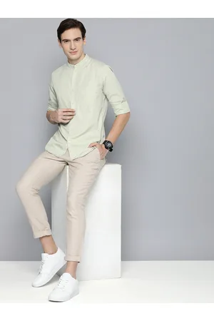 HARVARD Band Collar Long Sleeves Casual Shirt