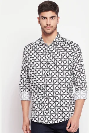 CAMLA Geometric Printed Cotton Casual Shirt