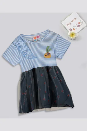 Kids On Board Infant Girls Striped Fit & Flare Dress