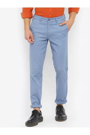 Turtle Men Mid-Rise Relaxed Skinny Fit Trousers
