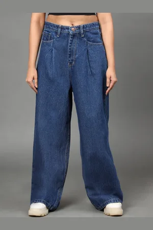 AngelFab Women Jean Relaxed Fit Cotton High-Rise Jeans