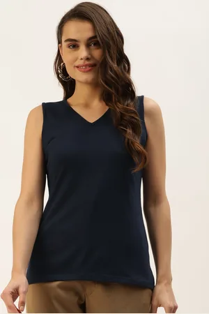 BRINN Navy Blue Solid Top