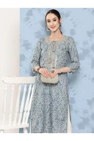 Varanga Women Bandhani Printed Gotta Patti Kurta