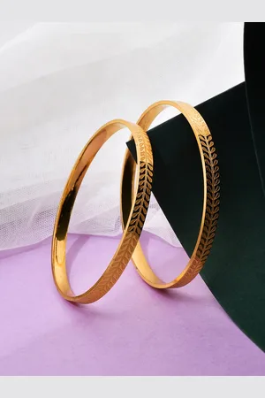 Shoshaa Set Of 2 Gold-Plated Handcrafted Bangles