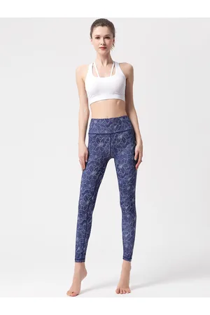 JC Collection Women Floral Printed Ankle-Length Gym Tights