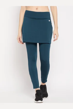 Clovia Women Snug-Fit High Rise Active Skirt with Attached Tights