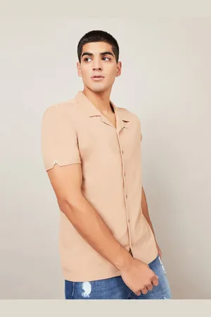 Styli Men Pure Cotton Micro Pique Cuban Collar Shirt