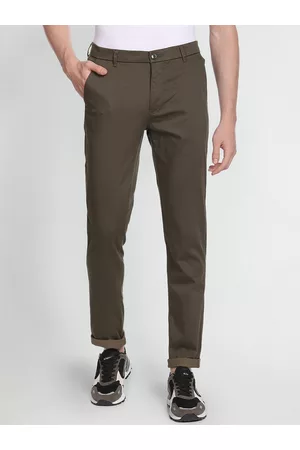 Arrow Men Textured Cotton Skinny Fit Chinos Trousers