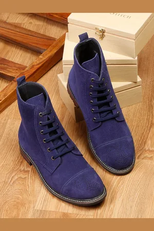 LOUIS STITCH Men Perforated Suede Biker Boots