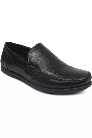 ZOOM Men Textured Leather Waterproof Lining Memory Foam Penny Loafers