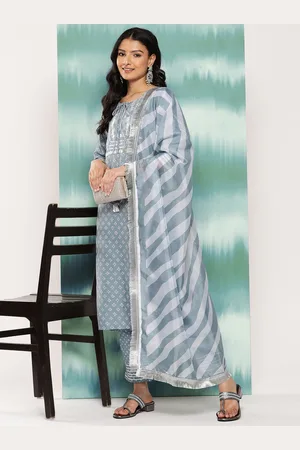Varanga Women Bandhani Printed Regular Sequinned Kurta with Trousers & With Dupatta