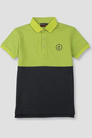 Gini and Jony Boys Polo Collar Colourblocked Cotton T-shirt