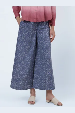 Fabindia Women Printed Mid-Rise Culottes Trousers
