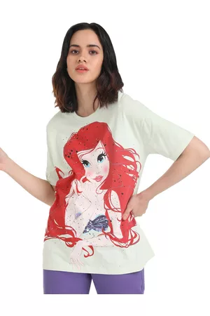 Kazo Ariel Printed Drop Shoulder Sleeves Loose fit Disney T-shirt
