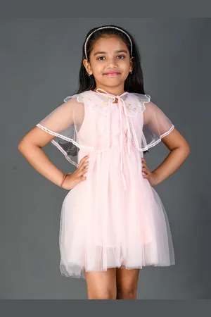 Kids On Board Girls Sleeveless Fit & Flare Dress With Cape