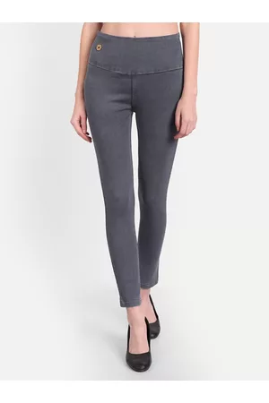 AngelFab Women Washed Skinny Fit Mid-Rise Cotton Denim Jeggings