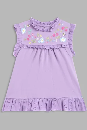 Blue Giraffe Girls Purple Floral Top