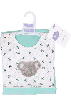 MiArcus Infant Kids Green & White Printed Knitted Sleeping Bag