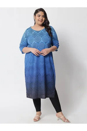 Amydus Plus Size Ethnic Motifs Printed Straight Kurta