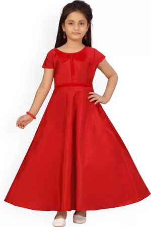 Aarika Girls Red Maxi Dress