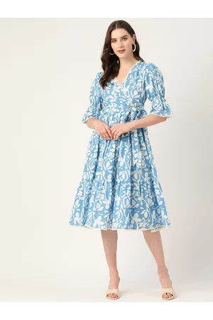 Jaipur Floral Print Puff Sleeve Dress