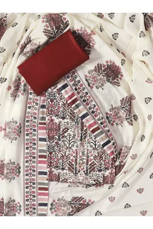 SALWAR STUDIO Embroidered Pure Cotton Unstitched Dress Material