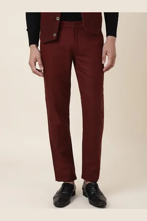 Fabindia Men Burgundy Casual Regular Trousers